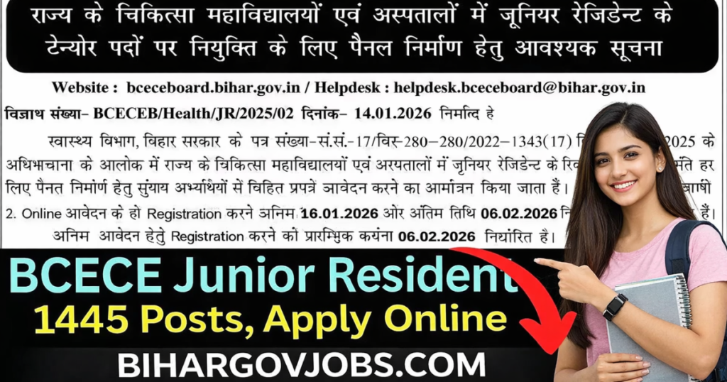Bihar BCECE Junior Resident BCECE Junior Resident Recruitment