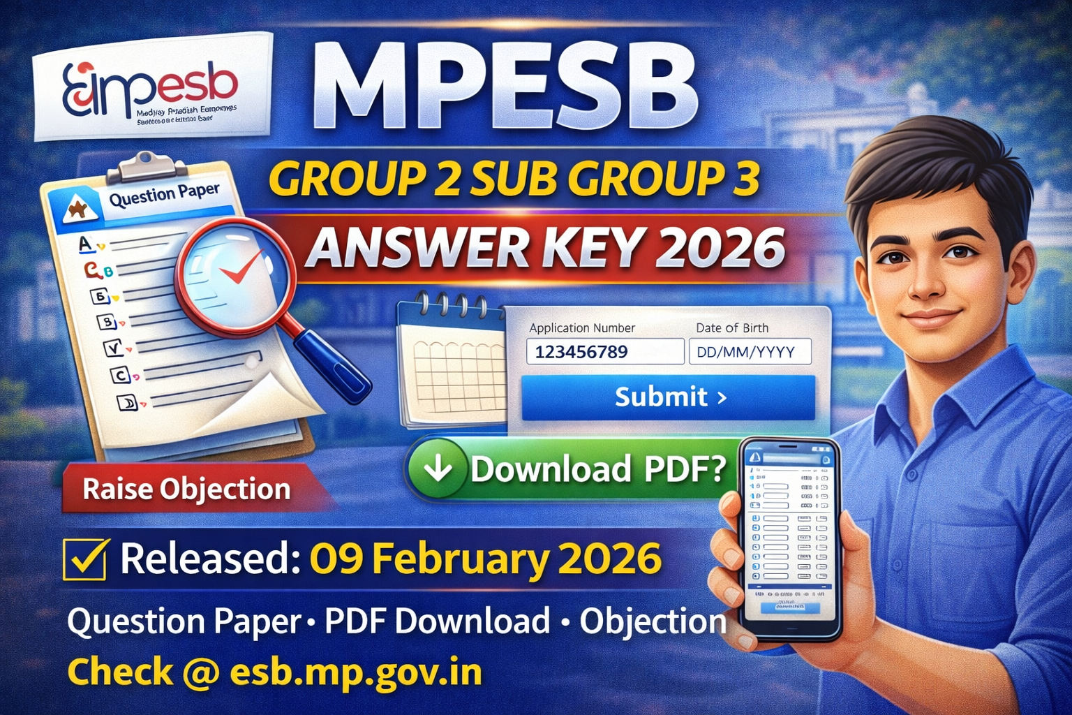 MPESB Group 2 Sub Group 3 Answer Key 2026